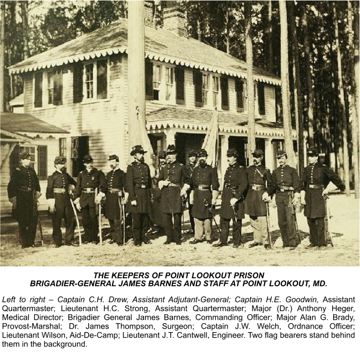 Gen James Barnes and Staff at Point Lookout, MD